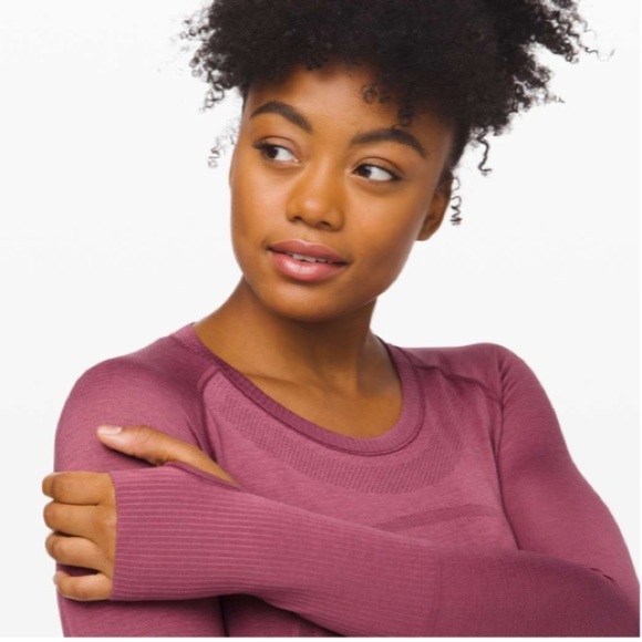 Lululemon Swiftly Tech Long Sleeve Crew Pink Purple Size 10 - Picture 12 of 13